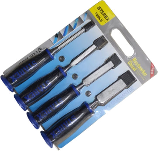 Woodworker Chisel Секачки с ширина 24мм с Пластмаса дръжка Комплект от 4бр