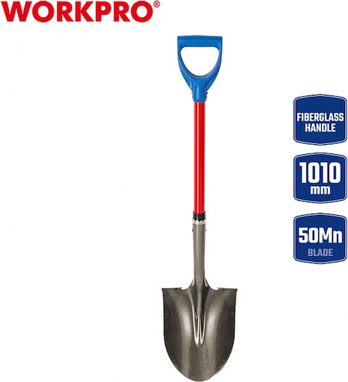 Curved Shovel Fiberglass Handle 1010mm Wp335001 Workpro