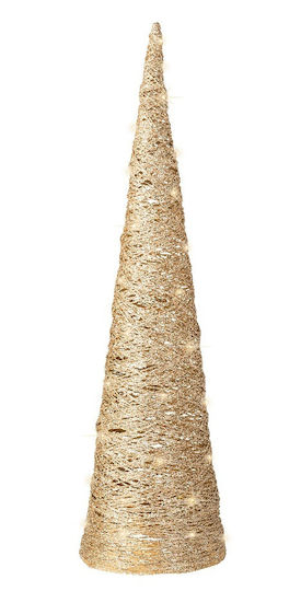 Christmas Decorative Illuminated Tree Cone 78cm Battery Decorated Gold