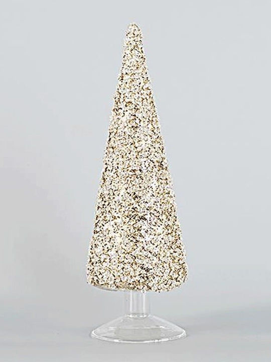 Eurolamp Christmas Decorative Glass Tree Cone 29cm Gold