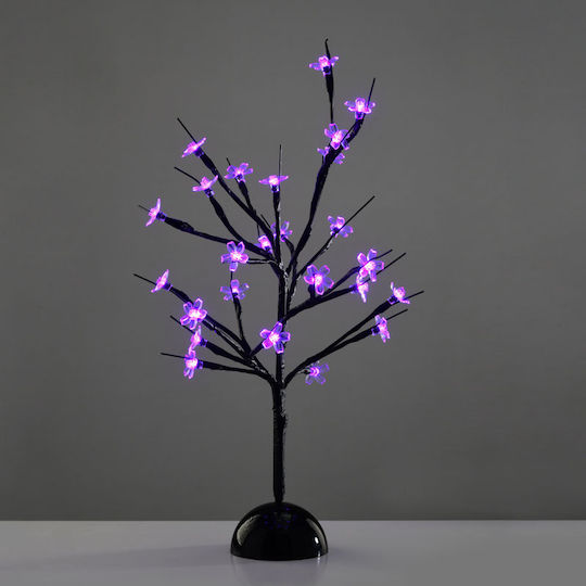 Christmas Decorative Illuminated Cherry Tree Natural Appearance 45cm IP20 Battery Purple