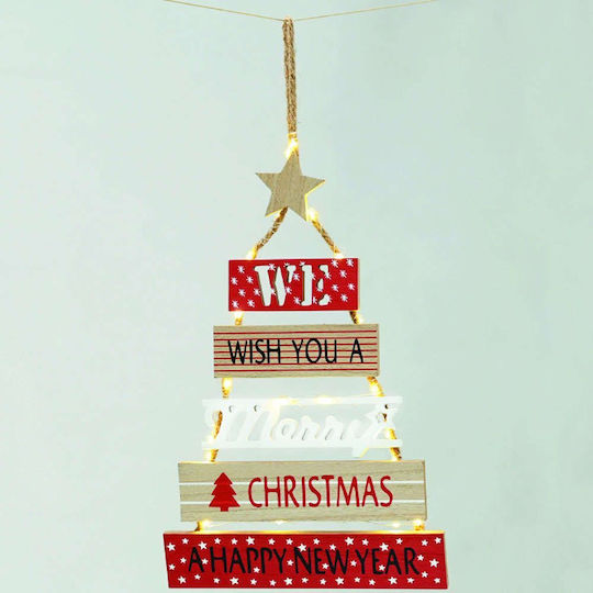 Aca Beleuchtet Weihnachtliche Holz Figur Unterschrift Länge 4cm