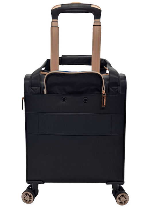 Diplomat Kleine Monaco-Kollektion Kabinen-Stoffkoffer Schwarz mit 4 Rädern Höhe 55cm