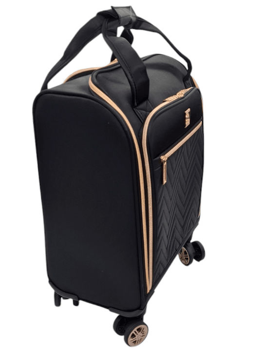 Diplomat Kleine Monaco-Kollektion Kabinen-Stoffkoffer Schwarz mit 4 Rädern Höhe 55cm