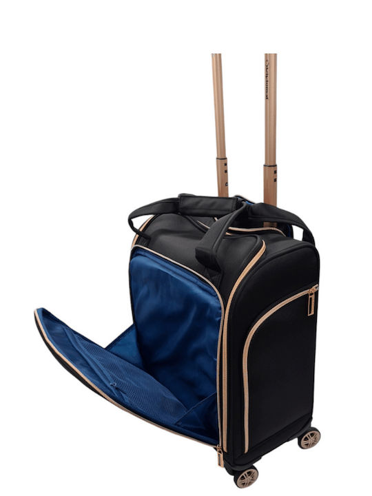 Diplomat Kleine Monaco-Kollektion Kabinen-Stoffkoffer Schwarz mit 4 Rädern Höhe 55cm