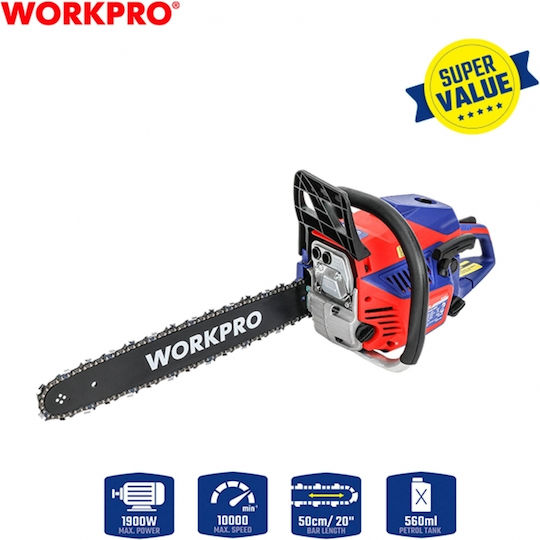 WorkPro Fierăstrău pe benzină cu lamă 50cm