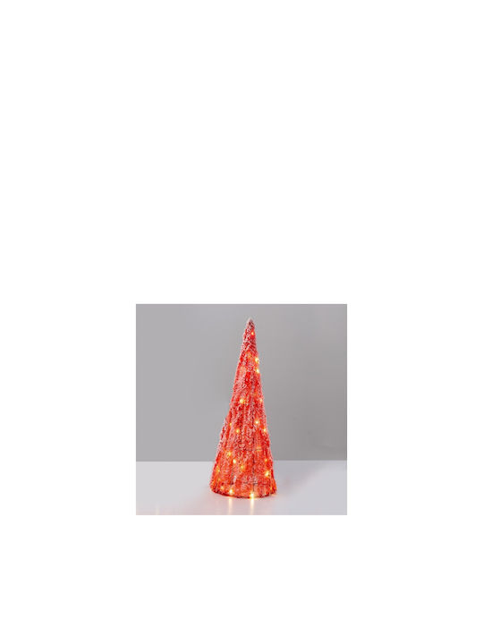 Aca Christmas Decorative Illuminated Tree Cone 50cm Battery Red