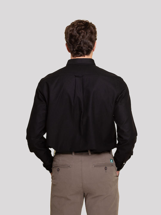 Long-sleeved Cotton Shirt Black