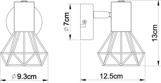 Globo Lighting Xara I Μοντέρνο Φωτιστικό Τοίχου με Ντουί E14 Μαύρο 13x12.5εκ.