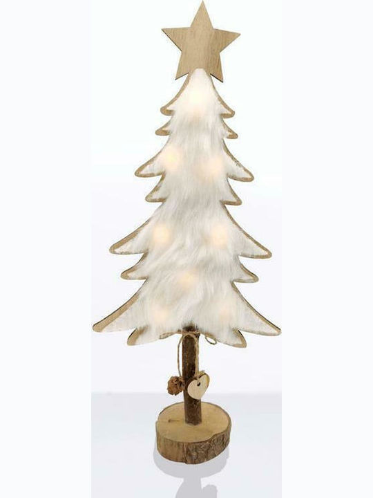 Christmas Decorative Illuminated Wood Tree 35cm IP20 Battery White