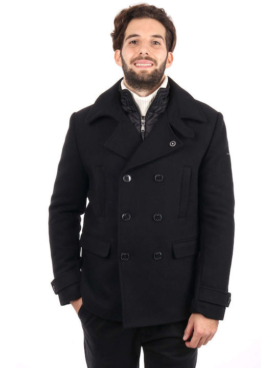 Yes Zee Men's Half Coat Black