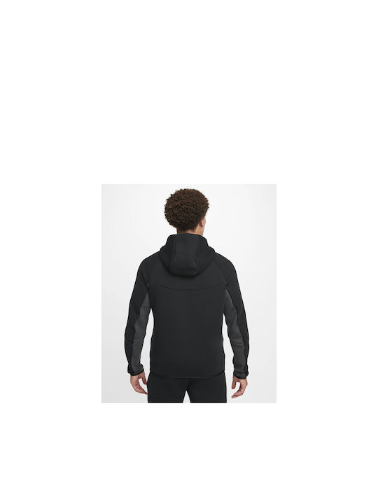 Nike Men's Fleece Hooded Cardigan with Zipper BLACK