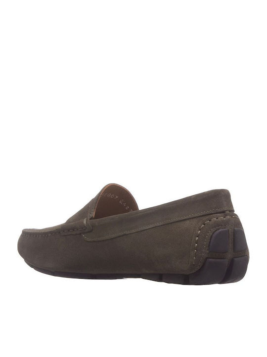 Suede Ανδρικά Loafers σε Πράσινο Χρώμα