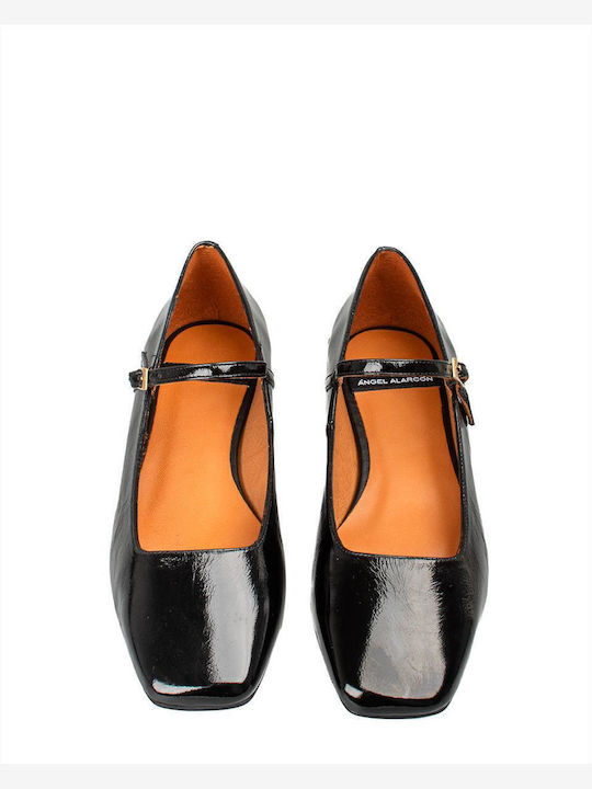 Lederne Damen Ballerinas in Schwarz Farbe