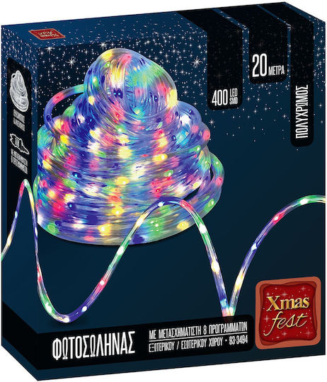 Christmas Light Tube RGB 220V 400 Light Bulbs Programmable with Controller 20m IP44