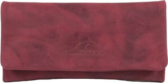 Mestango Leather Tobacco Pouch Shadows With Magnetic Clasp 15.5x8cm Red