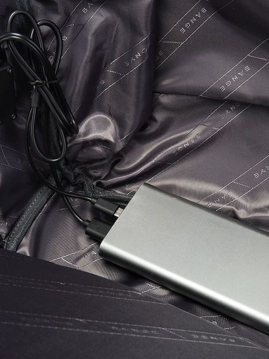 Bange Αδιάβροχη Τσάντα Πλάτης για Laptop 15.6" με Θύρα USB σε Μαύρο χρώμα 7802