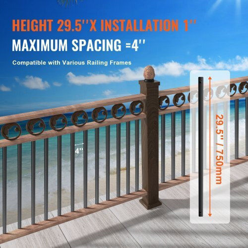 Vevor Μεταλλικά Κάγκελα Σκάλας 51τμχ 29.5''x1'' Αλουμινίου Βίδες Bpklgz51g295rcf96v0