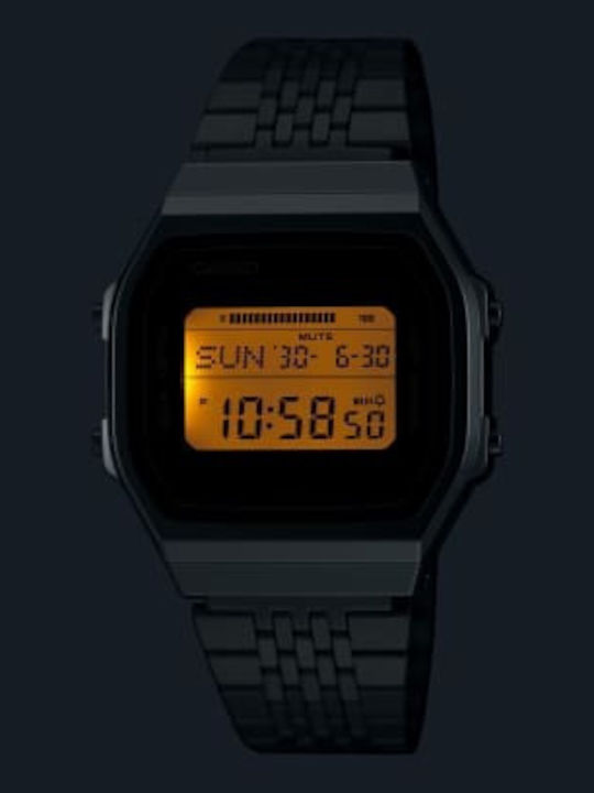 Casio Ψηφιακό Ανδρικό Ρολόι 37.9mm Χρονογράφος Μπαταρίας με Ασημί Μεταλλικό Μπρασελέ
