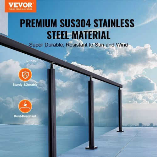 Vevor Glass Clamp 35.83" 0.39"-0.47" Glass Black Bllgzhs85cm17tl07v0