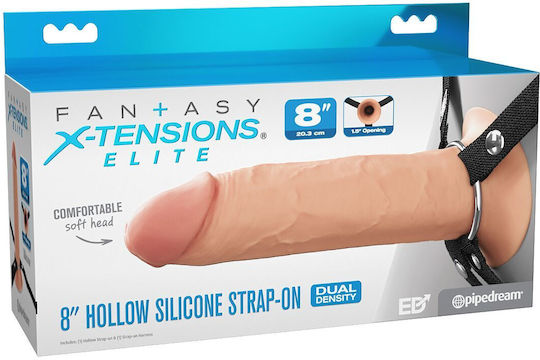 Pipedream Elite Harnașament cu Dildo și Vibrație în Culoare Flesh