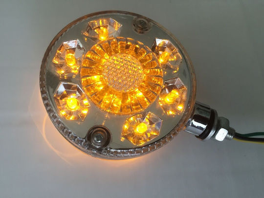 Side Marker Light 28 LED Chrome Rim 24v Amber Earring Type