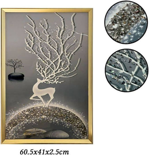 ForHome Elafí & Piatra În Relief Tip Diamant pe Pânză 60,5x41 cm