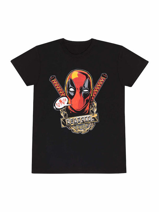 Heroes INC Marvel Deadpool Gangsta T-shirt Black Cotton