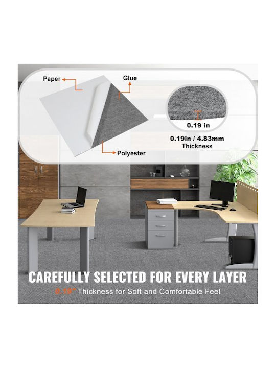 Vevor Αυτοκόλλητα Πλακάκια Χαλιού 24"x24" 9 Τεμάχια Ανοιχτό Γκρι Zzfkdt2424ycak994v0