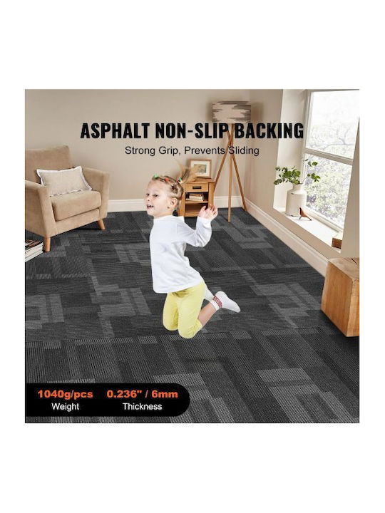 Vevor Carpet Tiles 24"x24" Built-in Backing Easy Installation 24 Tiles Mixed Gray Kcxfkdt2424yhlixbv0