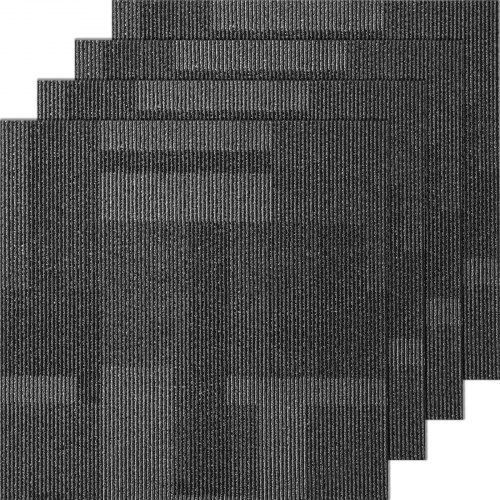 Vevor Carpet Tiles 24"x24" Built-in Backing Easy Installation 24 Tiles Mixed Gray Kcxfkdt2424yhlixbv0