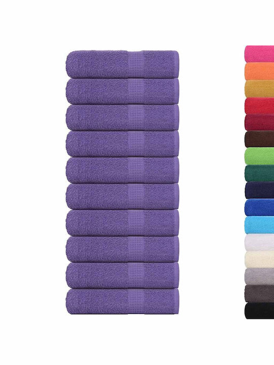 vidaXL 10pc Bath Towel Set 70x140cm. Purple