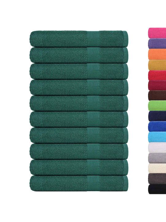 vidaXL 10pc Bath Towel Set 100x200cm. Green