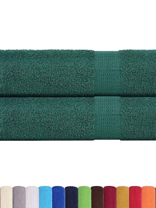 vidaXL 4pc Bath Towel Set 70x140cm. Green