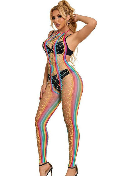 Subblime Sexy Bodystockings Gittermuster mit Offenem Schritt Schwarz