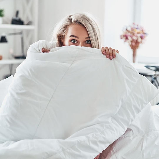 HappyNest Pilotă Single De Puf 150x200cm Alb
