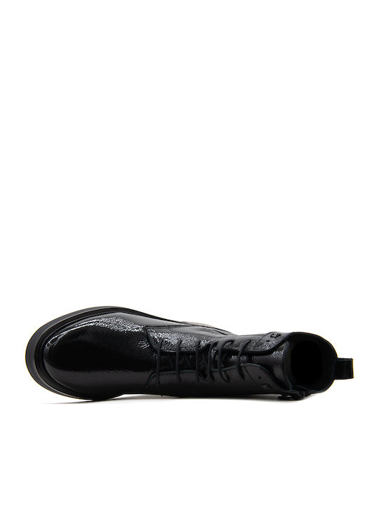Stiefeletten Damen aus Lackleder Schwarz