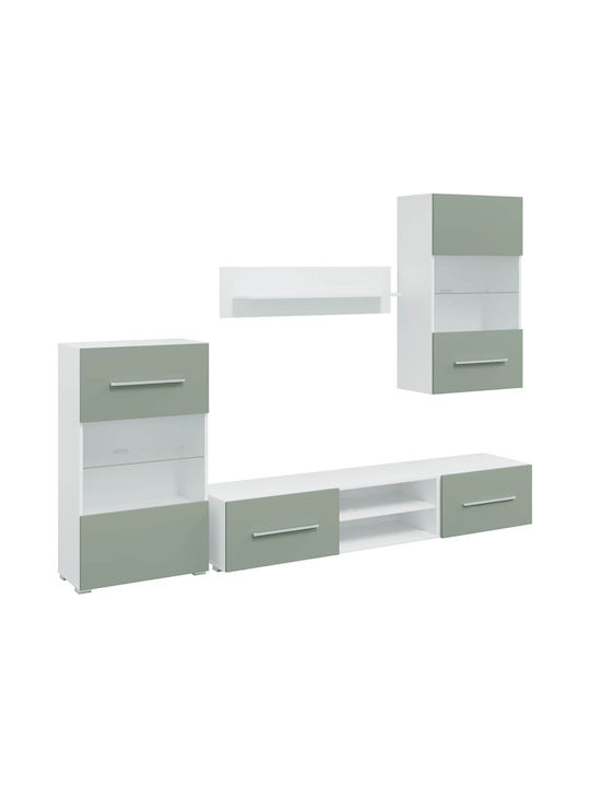 Wohnzimmer TV-Einheit Olive Green mit Beleuchtung