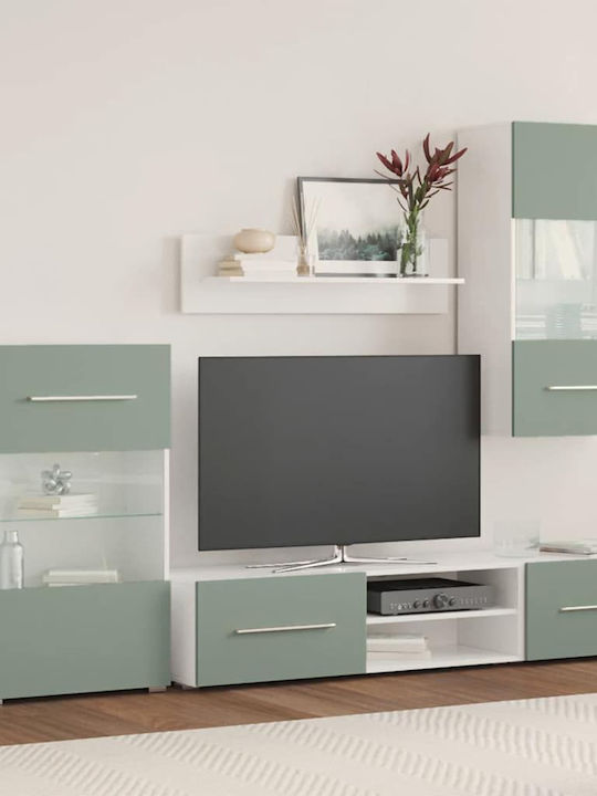 Wohnzimmer TV-Einheit Olive Green mit Beleuchtung