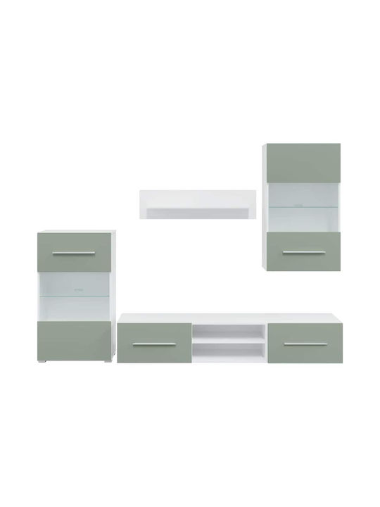 Wohnzimmer TV-Einheit Olive Green mit Beleuchtung