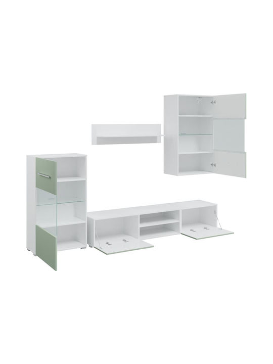 Wohnzimmer TV-Einheit Olive Green mit Beleuchtung