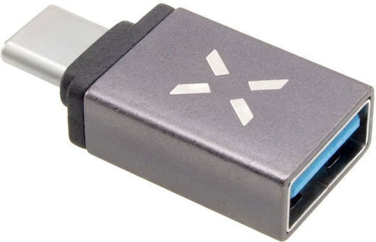 Fixed KF2341365 Конвертор USB-A Мъжки към USB-C Женски Сив