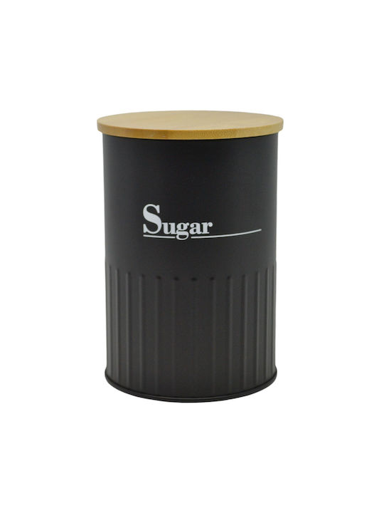 Ankor Vase for Sugar with Lid Metallic Black 9.5x9.5x13cm