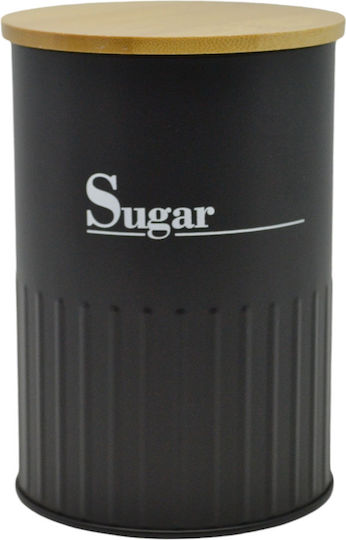Ankor Vase for Sugar with Lid Metallic Black 9.5x9.5x13cm