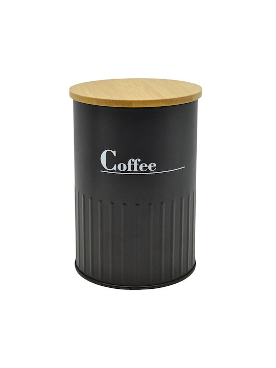 Ankor Vase Coffee with Lid Metallic Black 9.5x9.5x13cm