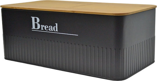 Ankor Brotkasten mit Deckel Metallisch Schwarz 33x18x13cm Ankor Brotkasten mit Deckel Metallisch Schwarz 33x18x13cm