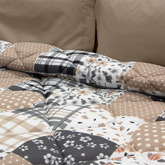 Lino Home Πάπλωμα Υπέρδιπλο 220x240εκ. Geranio Γκρι 350 GSM