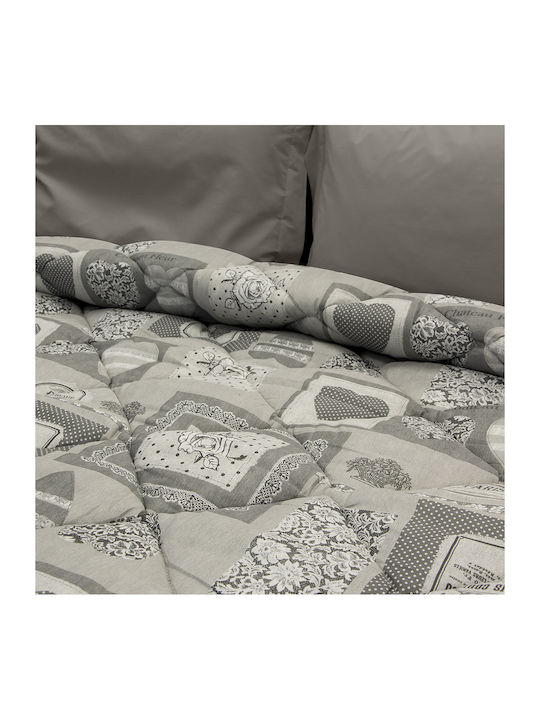 Lino Home Bettdecke Großes Doppelbett 220x240cm Clavel Gray 350 GSMGsm