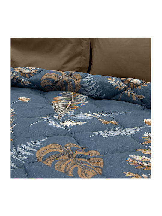 Lino Home Пухено Куинсайз 220x240бр Petunia Син 350 г/м²Gsm