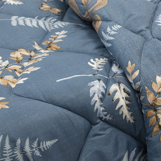Lino Home Duvet Queen 220x240cm Petunia Blue 350 GSMGsm